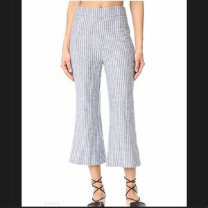 Free people striped linen blend wide leg pants